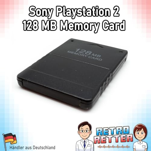 RetroRetter 128 MB Memory Card für Sony PS2 / PlayStation 2 - Spielstand Speicherkarte Slim