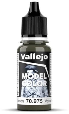 Vallejo Model Color Pintura Acrílica Verde (Military Green) Acabado Mate, 18 ml. Autonivelante y Sistema BSL para Modelismo y Figuras