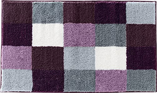 Erwin Müller Badematte Kreta aubergine Größe 80x140 cm, Badteppich, Badvorleger rutschhemmend - kuscheliger Hochflor, für Fußbodenheizung geeignet