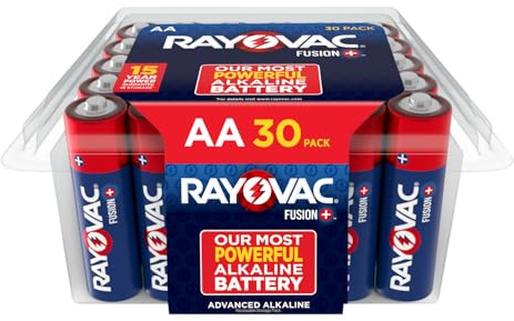 Rayovac Fusion AA Batteries (30 Pack), Double A Alkaline Batteries