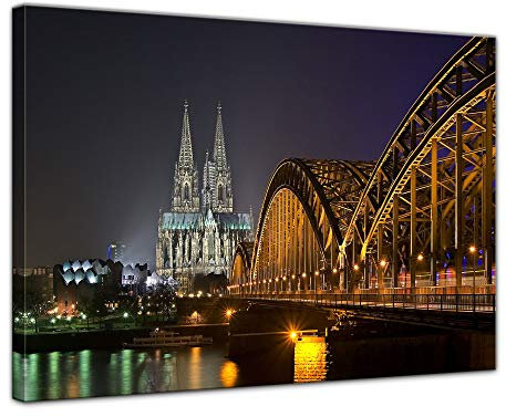 Bilderdepot24 Bild auf Leinwand | Kölner Dom in 60x50 cm als Wandbild | Wand-deko Dekoration Wohnung modern Bilder | 202405