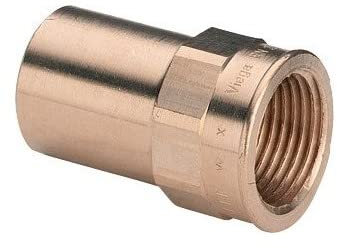 Viega 120917 Einsteckstück Sanpress 2212.1 Rotguss mit IG 22 mm x 1/2 Zoll - 5 Stück