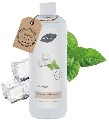 Saunabedarf Schneider Sauna Aufguss Konzentrat Eis-Minze - 1000ml, naturreine, ätherische Öle, wohltuender Saunaaufguss & langanhaltendes Dufterlebnis
