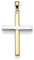 Anhänger Kreuz 30x16,5mm aus 585 Gold Gelbgold & Weißgold bicolor