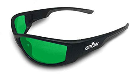 Grow1 UV Eye Protection for Grow Lights, LED Plant Lights, Safety Glasses for Grow Room, Greenhouse Growing, Indoor Garden, Gruve, Green