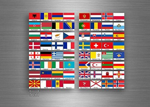 Akachafactory Bogen Aufkleber Sticker Flagge Europa Land Aufbewahrung Briefmarken