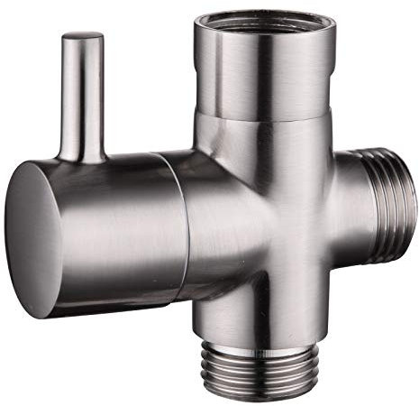 CIENCIA 3 Wege Umschaltventil G 1/2 Messing Brause Dusche Umschaltventil/Dusche Adapter/Umstellventil, Gebürstetes Nickel DSF007NA