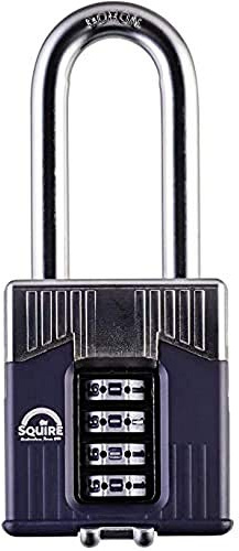 Henry Squire Warrior 4 Wheel Long Shackle Combination Padlock, 55 mm (Length)