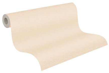 A.S. Création Vliestapete Strukturtapete - Uni Tapete 306896 in Creme - einfarbige Wandtapete für verschiedene Räume 10,05 m x 0,53 m