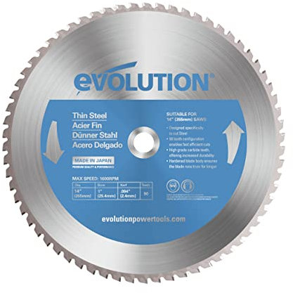 Evolution (T355TCT-90CS) - 355 mm Lama per taglio di acciaio sottile - Lama per metallo con punta in carburo che in pratica non genera surriscaldamento, ronzii o scintille