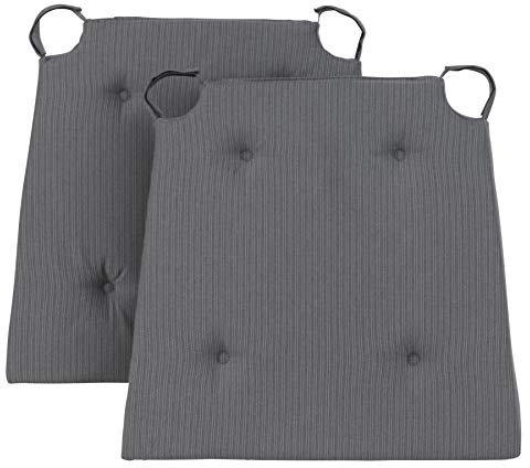 Traumnacht Stuhlkissen Basic 2er Set, mit einem Baumwollbezug, 40 x 42 x 5 cm, grau, Öko-Tex zertifiziert, produziert nach deutschem Qualitätsstandard