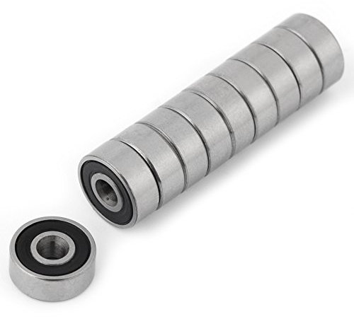 Akozon Kugellager, Präzisionslager 10pcs 623-2RS Prä Geschmierte Doppelte Gummi Versiegelte Stahlminiatur Rillenkugellager 3 * 10 * 4mm