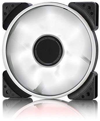 Fractal Design Prisma SL-12 – 120mm Silent Computer Fan - Six white vibrantly coloured LEDs - Optimized for Silent Computing - LLS-Bearings - TripWire Technology - White (Single)