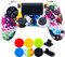 9CDeer 1 x Stück Schutzfolie Transferdruck Silikon Hülle + 6 Thumb Grips & Staubdichte Stecker für PS4/Slim/Pro-Controller Graffiti