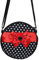 Amakando Stylische Rockabilly Umhänge-Tasche mit Polka Dots/Schwarz-Rot 18x18cm / 50er Jahre Damentasche mit Punkten/Perfekt geeignet zu Fasching & Karneval