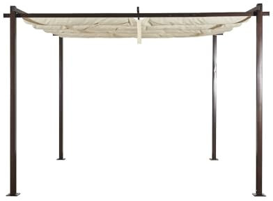 Jet-line | Pavillon Kairo Light | Pergola Überdachung | Sonnenschutz | Terrasse | Garten | anthrazit | Sonnenschutz | Sonnendach | UV Schutz | 3 x 3 m | Pergola