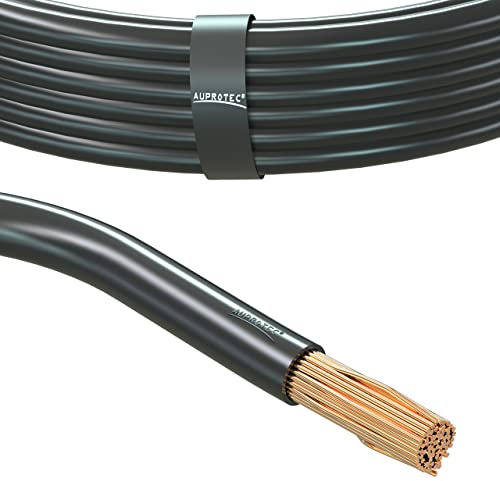 AUPROTEC 2m Fahrzeugleitung 16 mm² Kfz Kabel Fly Stromkabel: schwarz, 2 m Ring
