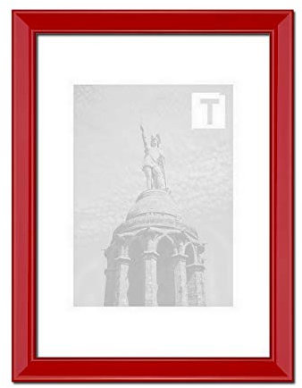 Echtholz-Bilderrahmen Mia Rot 10 x 15 cm Kunststoffglas klar 2mm bunt farbintensiv