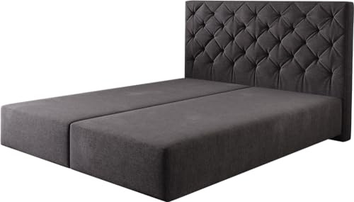 DELIFE Boxspringgestell Dream-Great Mikrofaser Schwarz 160x200 cm
