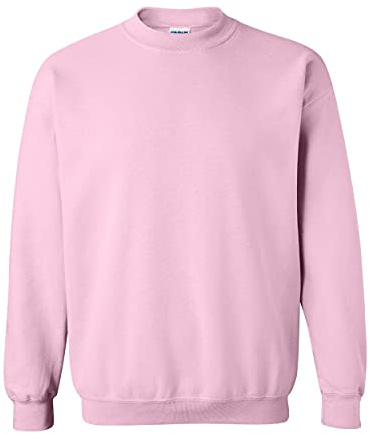 Gildan Fleece Crewneck Sweatshirt, Style G18000, Light Pink), XXL