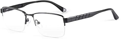 CAOXN Herren Titan High-Definition Anti-Blaulicht-Business-Lesebrille Retro Anti-Ermüdungs-Computerleser Dioptrien +1,0 Bis +3,0,Schwarz,+2.00