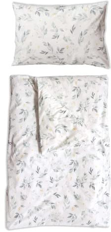 Puckdaddy Flora | Bettwäsche 100x135cm | Kinder Bettwäsche-Set für Babybetten | Floral Muster | 100% Baumwolle | hochwertige & Pflegeleichte Bettwäsche | Atmungsaktives Material für optimalen Komfort