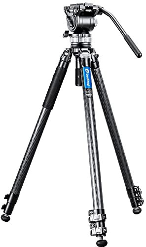 Leofoto - Manba - Treppiede in carbonio per fotocamere - Capacità di carico di 10kg - Piedini estensibili - Altezza minima da 31 cm ad una altezza massima di 168 cm - LVM-323C + BV-15