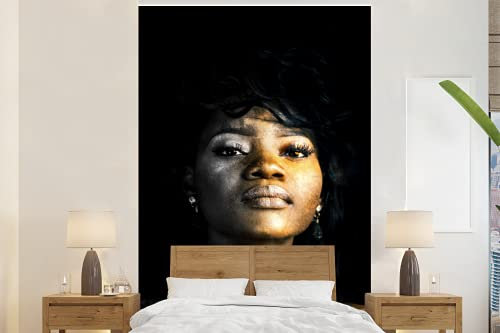 Selbstklebend Tapete Wandpapier Wandaufkleber Fototapete Tapeten Wanddeko 195x300 cm Frau - Lehm - Farben