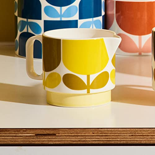 Orla Kiely Block Flower Ochre Milk Jug, 400ml