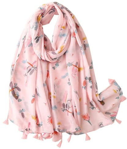 FAIRYGATE Schaltuch Schal Pink Damen Schal mit kurzen Fransen an den Enden, Leichtes großes Tuch 48011