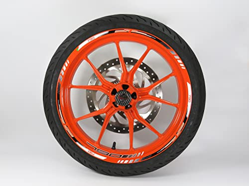 BIKE-label Juego de pegatinas para borde de llantas, color blanco y negro, compatibles con KTM 790 Duke X710111