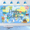 RUMIA Reisethema Geburtstag Banner Dekorationen Abenteuer erwartet Sie, inklusive Banner & Seil, Beige Polyester, geeignet für Geburtstag, Abschlussfeier, Babyparty, 180 x 111 cm