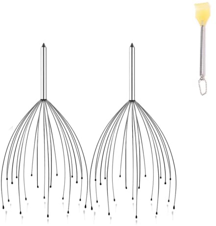 Serena.H Head Massager Octopus Relaxing Stress Spider Scalp Scratcher Relaxing for Escaping Stress Wellness for The Scalp Massage Claw…, 2pc-silver, 2pc, 2.0 Count