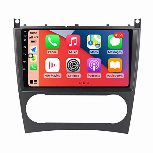 MYHALI Androide NavegacióN GPS Car Stereo Radio Multimedia Pantalla TáCtil Compatible con Mercedes-Benz W203 Antiguo Clase C Receptor de Video,M700s