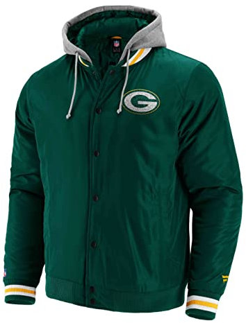 Fanatics - NFL Green Bay Packers Sateen Kapuzen Jacke Farbe Grün, Größe XL