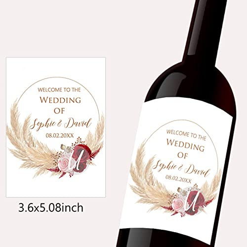 Autocollant d'emballage De Bouteille De Vin, étiquette Personnalisée avec Tout Texte, Décor Personnalisé pour Occasion, Baptême, Anniversaire, Baby Shower (G)