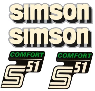 4 teiliges Aufkleberset Simson S51 Comfort