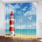 HABEAT 3D Leuchtturm Vorhänge Abdunkelnde mit ösen 2 Stücks Gardinen Blickdicht Verdunkelungs Sommer Strand Kälteschutz Scheibengardinen für Junge Mädchen Schlafzimmer B 280 X H 260 cm