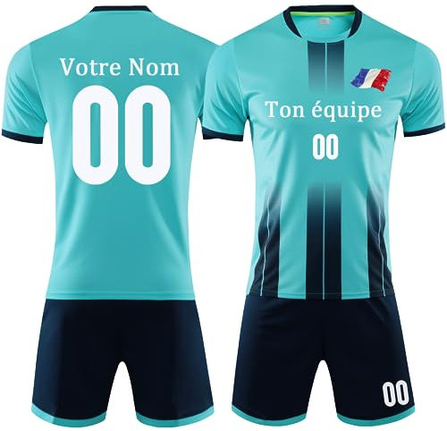 Maillot de Foot Personnalisable Maillot de Foot Enfant Personnalisé Ensemble T-Shirt Shorts 2 pièces personnalisé Nimporte Quel numéro de nom Team Logo Jersey
