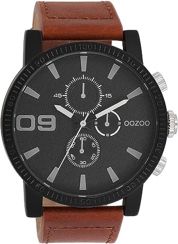 Oozoo Timepieces Herren Uhr | Armbanduhr Herren mit Lederarmband | Hochwertige Uhr für Männer | Edle Analog Herrenuhr in rund | C11211