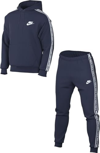 Nike Club Fleece Tuta da Ginnastica, Midnight Navy/White, M Uomo