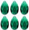 PATIKIL K9 Crystal Pendants Teardrop Beads, 6 Pack 38mm Chandelier Prisms Parts Hanging Beads DIY Lamp for Arts Crafts Decoration, Dark Green