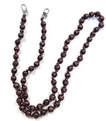 Wambere Universal Holzperlen Handykette SchlüsselbandKette Schlüsselkette Holz Perlen Handyband Handy Lanyard Anhänger Handy Schmuck Handyanhänger Taschenkette Beutelkette für Damen Mädchen,Kaffee