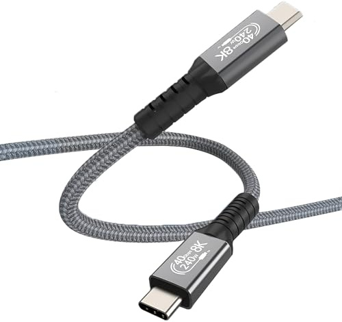 MMOBIEL USB4 Kabel 2 m - 240W Schnellladekabel USB-C zu USB-C - 8K@60Hz - 40 Gbps Datenübertragung - Kompatibel mit Thunderbolt 3/4, iPhone 16 15, MacBook Pro/Air, iPad, Samsung Galaxy, HP etc.