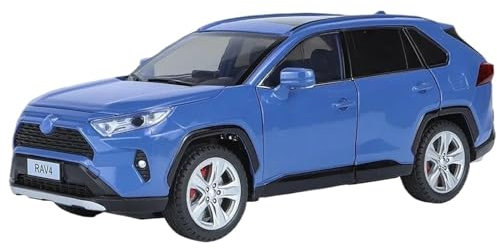 PIPJLCGE Druckgussfahrzeuge Motorfahrzeuge 1:24 Für Toyota RAV4 Skala Legierung Modell Auto Druckguss Fertig Modell Auto Souvenir Sammlung Display Fertiges Modellauto (Size : Blue)