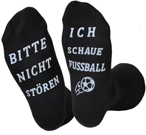 Dekzked Lustige Socken für Männer Frauen, Nicht stören,ich schaue Fußball Socken,Neuheit Geburtstaggeschenke für Fußballfans (DE/NL/SE/PL, Alphanumerisch, Einheitsgröße, Regular, Regular, Schwarz)