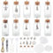 WEBEEDY 10 Sets Tiny Wishing Bottles Noël Décorations 25ml Petites Bouteilles Décoratives en Verre Bouteilles d'Art de Sable avec Bouchon en Bois et 20 Pcs Vis à Oeil pour Décoration de Noël