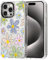 MOSNOVO Case for iPhone 15 Pro Max, [Buffertech 6.6ft Military-Grade Drop Protection] [Anti Peel Off Tech] Clear TPU Bumper Phone Case Cover Design - Linear Blooms