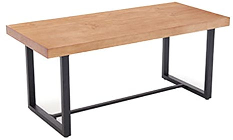 Bürotisch aus Massivholz mit 5 cm dicker Tischplatte für Konferenzen, Esstisch, stabile Metallbeine, einfache Montage, 180 x 80 x 75 cm
