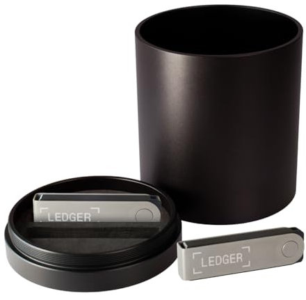 FORKANTIX Porte-crayons en Aluminium Argent Mat avec Cachette Ledger Nano S Plus – Pot à Crayon Robuste et Design pour Organiser vos stylos et Protéger vos objets précieux